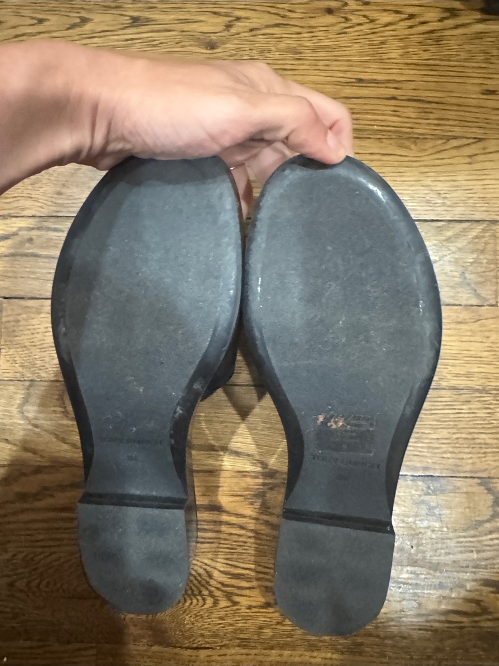 Tory Burch Black Logo Slide Sandals with Embossed Emblem - Picture 3 of 3
